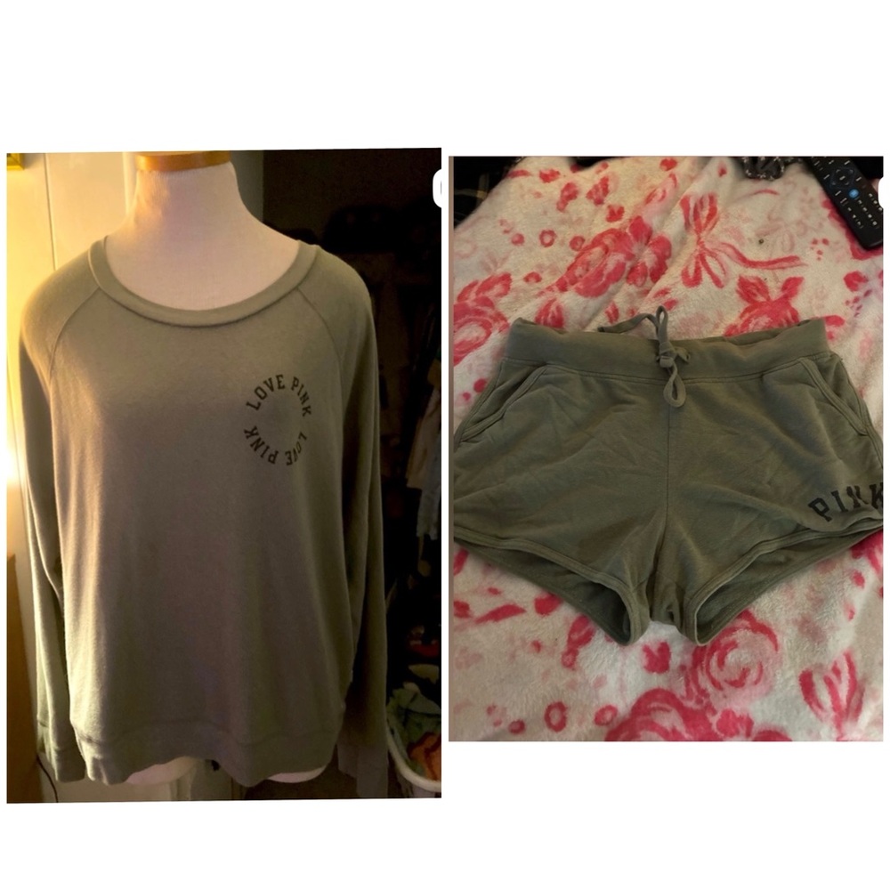 Green Victoria’s Secret sweater co ord set